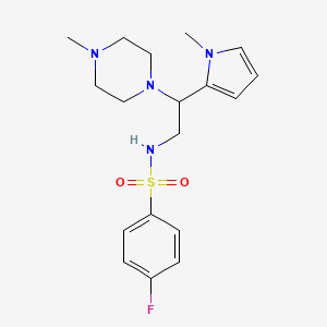 4-fluoro-N-(2-(1-methyl-1H-pyrrol-2-yl)-2-(4-methylpiperazin-1-yl)ethyl)benzenesulfonamide
