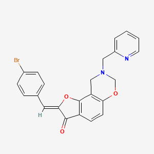 (Z)-2-(4-bromobenzylidene)-8-(pyridin-2-ylmethyl)-8,9-dihydro-2H-benzofuro[7,6-e][1,3]oxazin-3(7H)-one