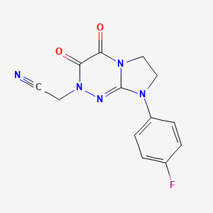 2-(8-(4-fluorophenyl)-3,4-dioxo-3,4,7,8-tetrahydroimidazo[2,1-c][1,2,4]triazin-2(6H)-yl)acetonitrile