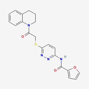 molecular formula C20H18N4O3S B2396938 N-(6-((2-(3,4-dihydroquinolin-1(2H)-yl)-2-oxoethyl)thio)pyridazin-3-yl)furan-2-carboxamide CAS No. 1021061-56-2