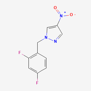 molecular formula C10H7F2N3O2 B2396947 1-[(2,4-Difluorophenyl)methyl]-4-nitro-1H-pyrazole CAS No. 1240570-25-5