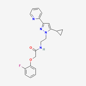 N-(2-(5-cyclopropyl-3-(pyridin-2-yl)-1H-pyrazol-1-yl)ethyl)-2-(2-fluorophenoxy)acetamide