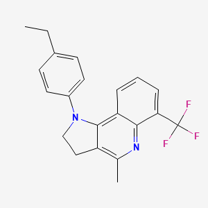 molecular formula C21H19F3N2 B2396959 1-(4-ethylphenyl)-4-methyl-6-(trifluoromethyl)-2,3-dihydro-1H-pyrrolo[3,2-c]quinoline CAS No. 860789-44-2