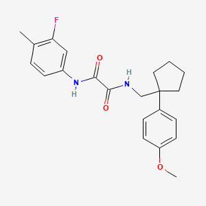 N1-(3-fluoro-4-methylphenyl)-N2-((1-(4-methoxyphenyl)cyclopentyl)methyl)oxalamide