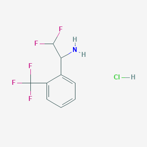 molecular formula C9H9ClF5N B2396969 2,2-Difluoro-1-[2-(trifluoromethyl)phenyl]ethanamine;hydrochloride CAS No. 2253630-63-4