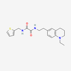 molecular formula C20H25N3O2S B2396974 N1-(2-(1-ethyl-1,2,3,4-tetrahydroquinolin-6-yl)ethyl)-N2-(thiophen-2-ylmethyl)oxalamide CAS No. 955774-40-0
