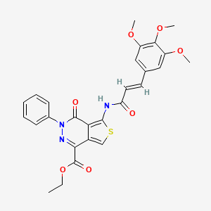 ethyl 4-oxo-3-phenyl-5-[(2E)-3-(3,4,5-trimethoxyphenyl)prop-2-enamido]-3H,4H-thieno[3,4-d]pyridazine-1-carboxylate