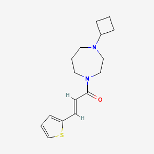 molecular formula C16H22N2OS B2396988 (E)-1-(4-cyclobutyl-1,4-diazepan-1-yl)-3-(thiophen-2-yl)prop-2-en-1-one CAS No. 2321335-87-7