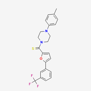 molecular formula C23H21F3N2OS B2396989 (4-(p-Tolyl)piperazin-1-yl)(5-(3-(trifluoromethyl)phenyl)furan-2-yl)methanethione CAS No. 394238-07-4