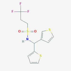 3,3,3-trifluoro-N-[(thiophen-2-yl)(thiophen-3-yl)methyl]propane-1-sulfonamide