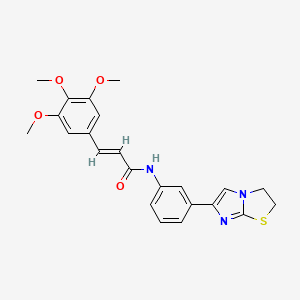 (E)-N-(3-(2,3-dihydroimidazo[2,1-b]thiazol-6-yl)phenyl)-3-(3,4,5-trimethoxyphenyl)acrylamide