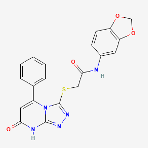 N-(benzo[d][1,3]dioxol-5-yl)-2-((7-oxo-5-phenyl-7,8-dihydro-[1,2,4]triazolo[4,3-a]pyrimidin-3-yl)thio)acetamide