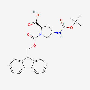 molecular formula C25H28N2O6 B2397012 (2R,4R)-BOC-4-AMINO-1-FMOC-PYRROLIDINE-2-CARBOXYLIc acid CAS No. 1253790-74-7