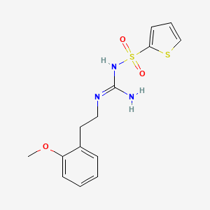 molecular formula C14H17N3O3S2 B2397013 N-(N-(2-methoxyphenethyl)carbamimidoyl)thiophene-2-sulfonamide CAS No. 869075-60-5