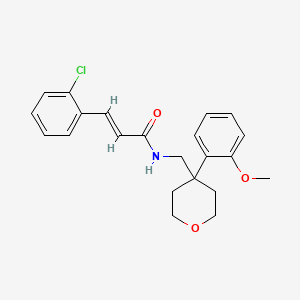 (E)-3-(2-chlorophenyl)-N-((4-(2-methoxyphenyl)tetrahydro-2H-pyran-4-yl)methyl)acrylamide