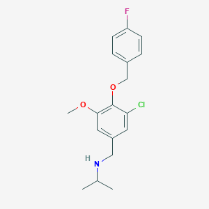 molecular formula C18H21ClFNO2 B239702 N-{3-chloro-4-[(4-fluorobenzyl)oxy]-5-methoxybenzyl}-2-propanamine 