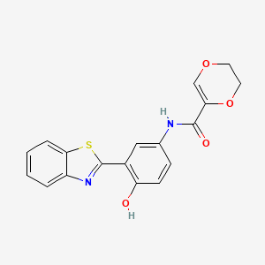 N-(3-(benzo[d]thiazol-2-yl)-4-hydroxyphenyl)-5,6-dihydro-1,4-dioxine-2-carboxamide