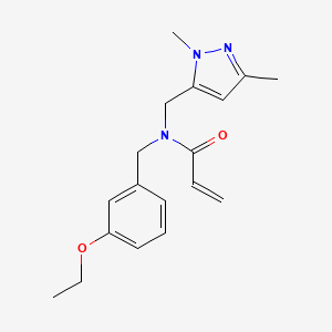 N-[(2,5-Dimethylpyrazol-3-yl)methyl]-N-[(3-ethoxyphenyl)methyl]prop-2-enamide