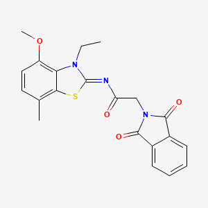 molecular formula C21H19N3O4S B2397030 (Z)-2-(1,3-dioxoisoindolin-2-yl)-N-(3-ethyl-4-methoxy-7-methylbenzo[d]thiazol-2(3H)-ylidene)acetamide CAS No. 868369-87-3