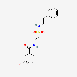 molecular formula C18H22N2O4S B2397032 3-甲氧基-N-(2-(N-苯乙基磺酰胺基)乙基)苯甲酰胺 CAS No. 899739-14-1