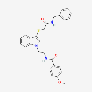 N-(2-(3-((2-(benzylamino)-2-oxoethyl)thio)-1H-indol-1-yl)ethyl)-4-methoxybenzamide