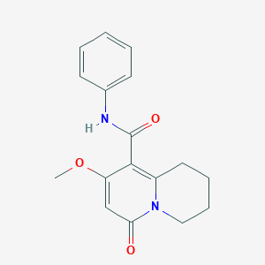 8-methoxy-6-oxo-N-phenyl-1,3,4,6-tetrahydro-2H-quinolizine-9-carboxamide