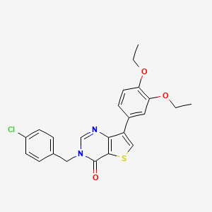 molecular formula C23H21ClN2O3S B2397043 3-(4-chlorobenzyl)-7-(3,4-diethoxyphenyl)thieno[3,2-d]pyrimidin-4(3H)-one CAS No. 1206993-72-7