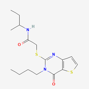 molecular formula C16H23N3O2S2 B2397045 N-butan-2-yl-2-(3-butyl-4-oxothieno[3,2-d]pyrimidin-2-yl)sulfanylacetamide CAS No. 440328-93-8