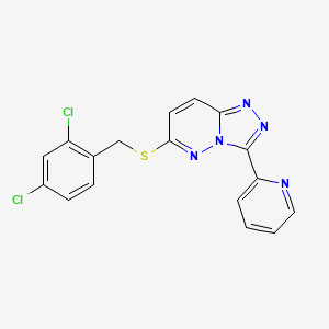 molecular formula C17H11Cl2N5S B2397055 6-[(2,4-Dichlorophenyl)methylsulfanyl]-3-pyridin-2-yl-[1,2,4]triazolo[4,3-b]pyridazine CAS No. 868968-16-5