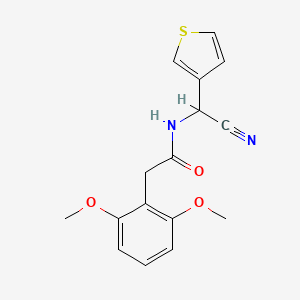 molecular formula C16H16N2O3S B2397061 N-[Cyano(thiophen-3-YL)methyl]-2-(2,6-dimethoxyphenyl)acetamide CAS No. 1465396-29-5