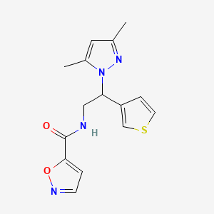 molecular formula C15H16N4O2S B2397067 N-[2-(3,5-dimethyl-1H-pyrazol-1-yl)-2-(thiophen-3-yl)ethyl]-1,2-oxazole-5-carboxamide CAS No. 2097933-88-3