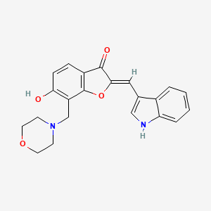 molecular formula C22H20N2O4 B2397068 (2Z)-6-hydroxy-2-(1H-indol-3-ylmethylidene)-7-(morpholin-4-ylmethyl)-1-benzofuran-3(2H)-one CAS No. 896066-95-8