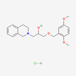 molecular formula C21H28ClNO4 B2397070 1-(3,4-dihydroisoquinolin-2(1H)-yl)-3-((2,5-dimethoxybenzyl)oxy)propan-2-ol hydrochloride CAS No. 1185548-93-9