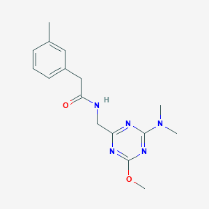 molecular formula C16H21N5O2 B2397074 N-((4-(二甲氨基)-6-甲氧基-1,3,5-三嗪-2-基)甲基)-2-(间甲苯基)乙酰胺 CAS No. 2034540-47-9