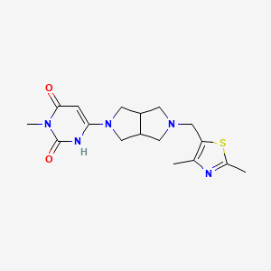 6-[2-[(2,4-Dimethyl-1,3-thiazol-5-yl)methyl]-1,3,3a,4,6,6a-hexahydropyrrolo[3,4-c]pyrrol-5-yl]-3-methyl-1H-pyrimidine-2,4-dione