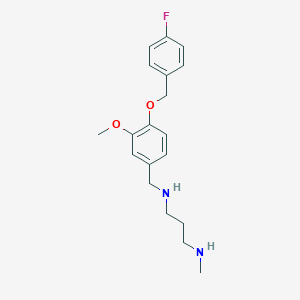 molecular formula C19H25FN2O2 B239709 N-{4-[(4-fluorobenzyl)oxy]-3-methoxybenzyl}-N-[3-(methylamino)propyl]amine 