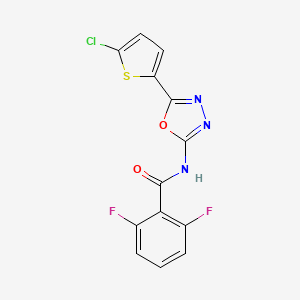 molecular formula C13H6ClF2N3O2S B2397090 N-(5-(5-chlorothiophen-2-yl)-1,3,4-oxadiazol-2-yl)-2,6-difluorobenzamide CAS No. 888410-70-6