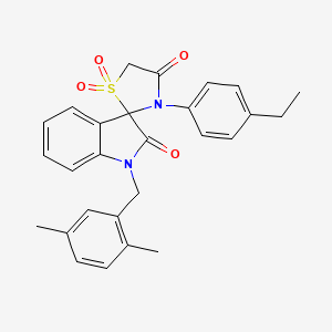 1-(2,5-Dimethylbenzyl)-3'-(4-ethylphenyl)spiro[indoline-3,2'-thiazolidine]-2,4'-dione 1',1'-dioxide