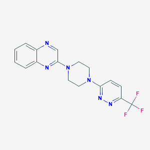 molecular formula C17H15F3N6 B2397103 2-[4-[6-(Trifluoromethyl)pyridazin-3-yl]piperazin-1-yl]quinoxaline CAS No. 2380167-13-3