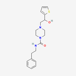 molecular formula C19H25N3O2S B2397112 4-(2-hydroxy-2-(thiophen-2-yl)ethyl)-N-phenethylpiperazine-1-carboxamide CAS No. 1396869-95-6