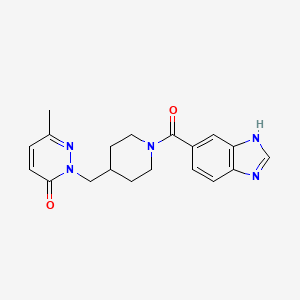 molecular formula C19H21N5O2 B2397117 2-{[1-(1H-1,3-苯并二唑-5-羰基)哌啶-4-基]甲基}-6-甲基-2,3-二氢哒嗪-3-酮 CAS No. 2097891-77-3