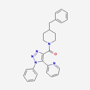 molecular formula C26H25N5O B2397124 2-{4-[(4-benzylpiperidin-1-yl)carbonyl]-1-phenyl-1H-1,2,3-triazol-5-yl}pyridine CAS No. 1396854-61-7