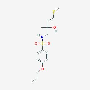 molecular formula C15H25NO4S2 B2397126 N-(2-hydroxy-2-methyl-4-(methylthio)butyl)-4-propoxybenzenesulfonamide CAS No. 1396888-88-2