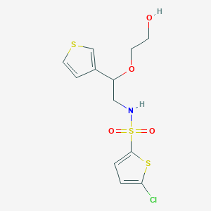 molecular formula C12H14ClNO4S3 B2397131 5-chloro-N-(2-(2-hydroxyethoxy)-2-(thiophen-3-yl)ethyl)thiophene-2-sulfonamide CAS No. 2034304-80-6