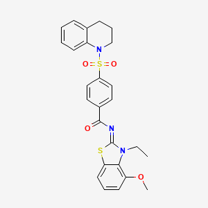 molecular formula C26H25N3O4S2 B2397132 (Z)-4-((3,4-dihydroquinolin-1(2H)-yl)sulfonyl)-N-(3-ethyl-4-methoxybenzo[d]thiazol-2(3H)-ylidene)benzamide CAS No. 533868-58-5