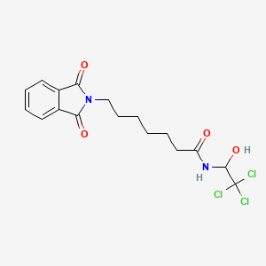 molecular formula C17H19Cl3N2O4 B2397134 7-(1,3-dioxo-2,3-dihydro-1H-isoindol-2-yl)-N-(2,2,2-trichloro-1-hydroxyethyl)heptanamide CAS No. 1803571-70-1