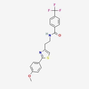 molecular formula C20H17F3N2O2S B2397138 N-{2-[2-(4-methoxyphenyl)-1,3-thiazol-4-yl]ethyl}-4-(trifluoromethyl)benzamide CAS No. 863555-97-9