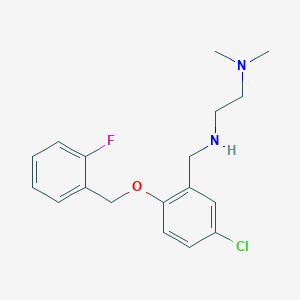 molecular formula C18H22ClFN2O B239714 N-{5-chloro-2-[(2-fluorobenzyl)oxy]benzyl}-N-[2-(dimethylamino)ethyl]amine 
