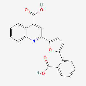 molecular formula C21H13NO5 B2397148 2-[5-(2-羧基苯基)呋喃-2-基]喹啉-4-羧酸 CAS No. 868213-07-4