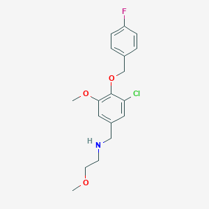 molecular formula C18H21ClFNO3 B239715 N-{3-chloro-4-[(4-fluorobenzyl)oxy]-5-methoxybenzyl}-2-methoxyethanamine 